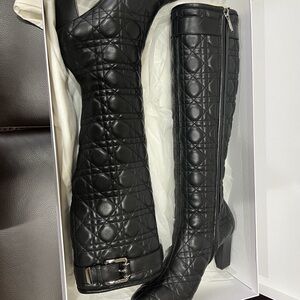 Dior Quilted Knee-High Boots